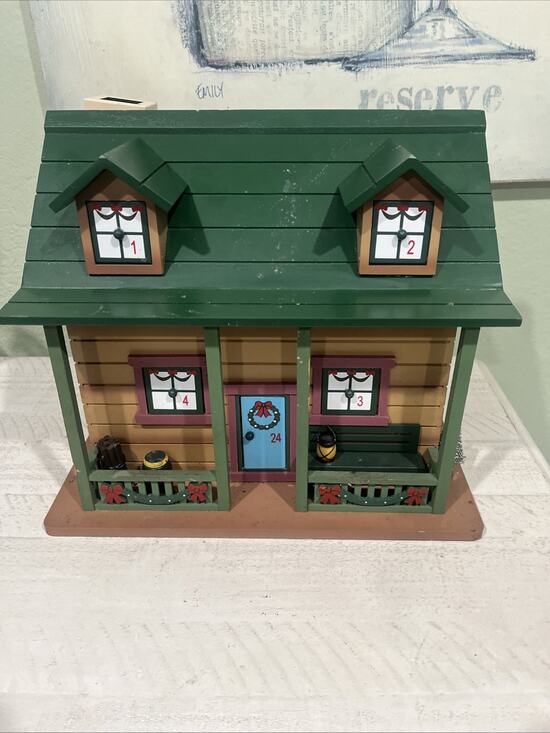 Unbranded Other - Wooden House Advent Calendar, Christmas Theme Plow And Hearth 24 Wooden Figurine